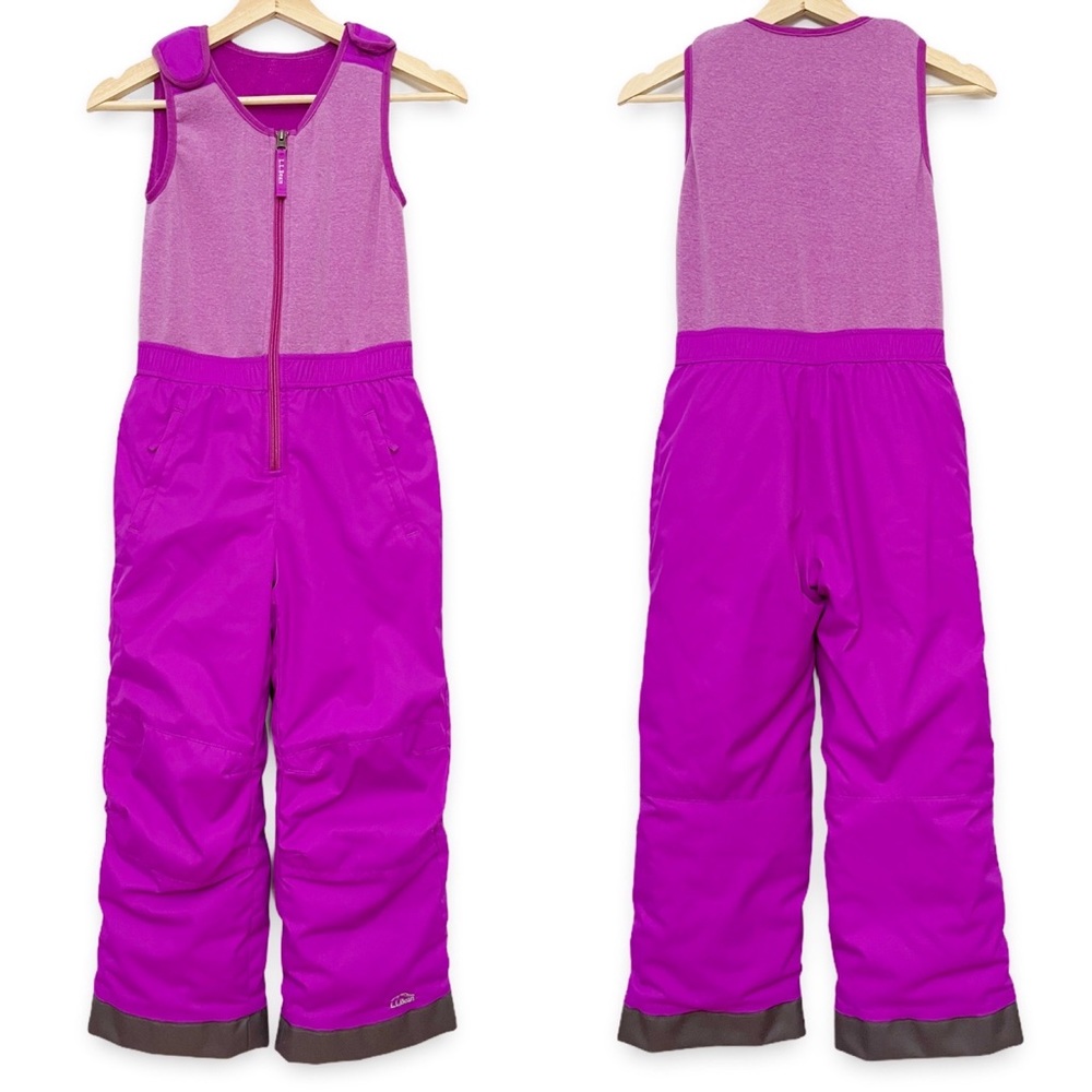 L.L. Bean Girls Adjustable Fleece Snowsuit Bibs